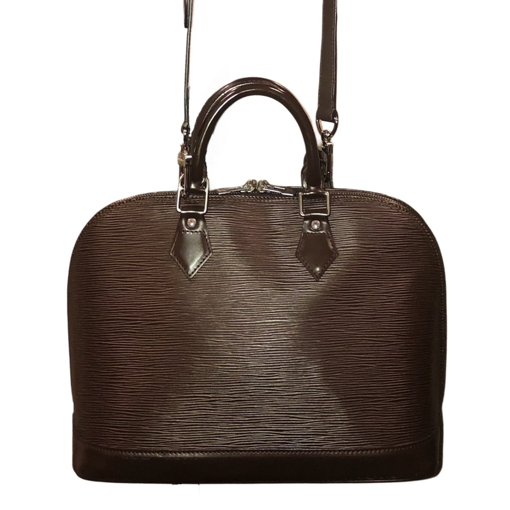 LOUIS VUITTON Mocha Dark Brown Epi Alma with Shoulder Strap Palladium Hardware - Picture 3 of 17
